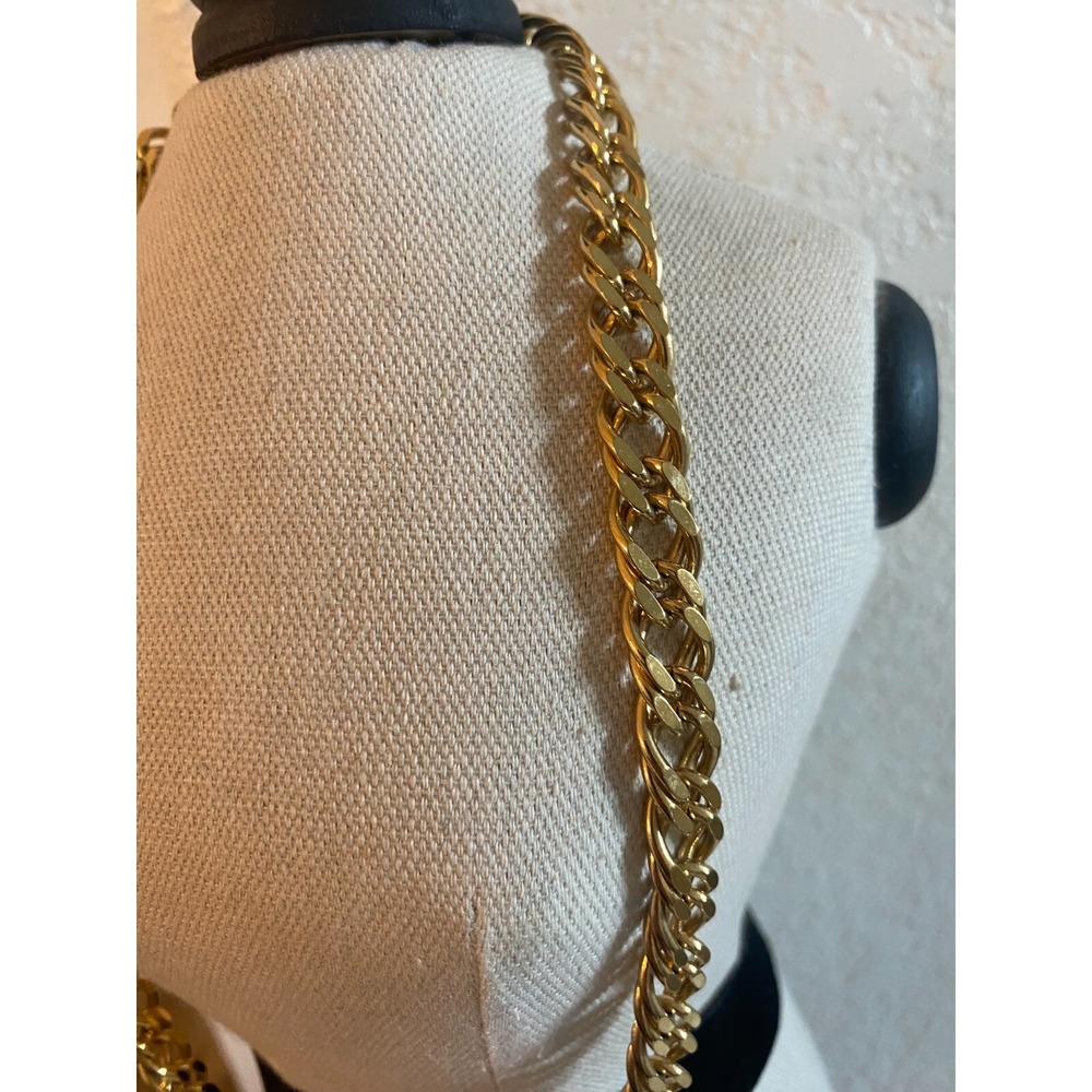 Gold Tone Fashion Chain Necklace Unisex Jewelry - Picture 2 of 5